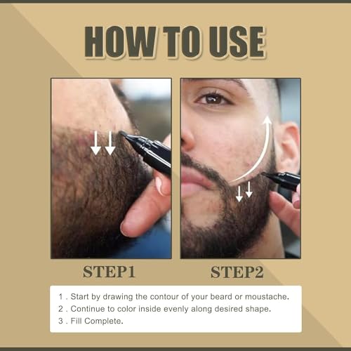 FITVERT Beard Pencil Filler For Men,Water Proof, Long Lasting Beard Pen,Barber Pencil Male Mustache Repair Shape, Creates Natural Looking Beard, Moustache & Eyebrows,1 Count - Image 6