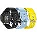 MoKo Cinturino Compatibile con Samsung Galaxy Watch 4/4 Classic/Galaxy Watch 3 41mm/Galaxy Watch Active 1/2/Vivoactive 3, 3 Pezzi 20mm Cinturini di Ricambio in Silicone - Nero e Azzurro e Giallo