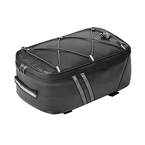 8L Bike Trunk Bag Bike Carrier Trunk Bag Waterproof PU Leather Bicycle Rear Seat Cargo Bag Luggage Bike Bag Saddle With Rain Cover