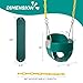 Ktaxon Toddler Bucket Swing Seat Set Combo, Kids High Back Full Buckets and Heavy Duty Swings Seat W/Coated Chains, Tree Straps & Lock Snap Hooks for Outdoor Backyard (Green+Two)