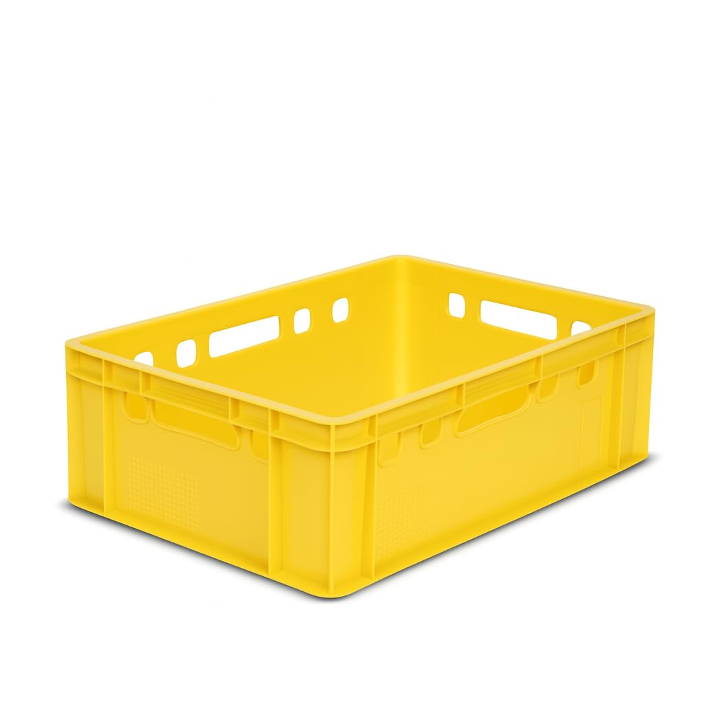 gardivo Eurobox - Caja para carniceros (5 unidades, 60 x 40 x 20 cm, apilable), color amarillo