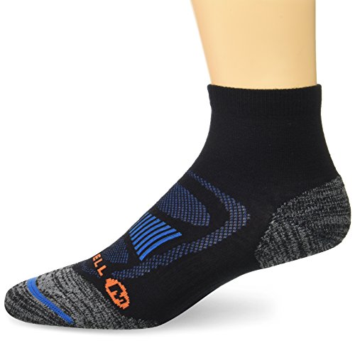 Merrell Men's 1 Pack Cushioned Zoned Light Hiker Socks (Low/Quarter/Crew Socks), Smoke Pearl