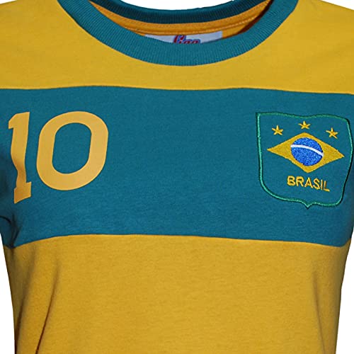 Camisa Brasil Faixa Liga Retrô Feminina Amarela P 3 Camisa Brasil Faixa Liga Retrô Feminina Amarela P - Imagem 3