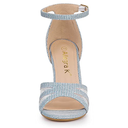 Image of Allegra K Women's Glitter Ankle Strap Stiletto Heels Sandals