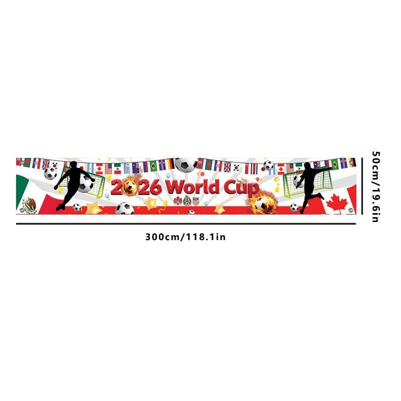 2026 World Cup Soccer Banner, Football Themed Party Decor for Indoor Outdoor Game Day Watch Party Event Supplies — view 2