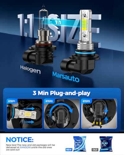 Image of Marsauto 9006 LED Fog Lights Bulbs, 10,000LM Output 9006 Fog Lights, 60,000Hr Lifespan, Plug & Play for Cars /Trucks, Side Marker & Parking Light Combos, Pack of 2