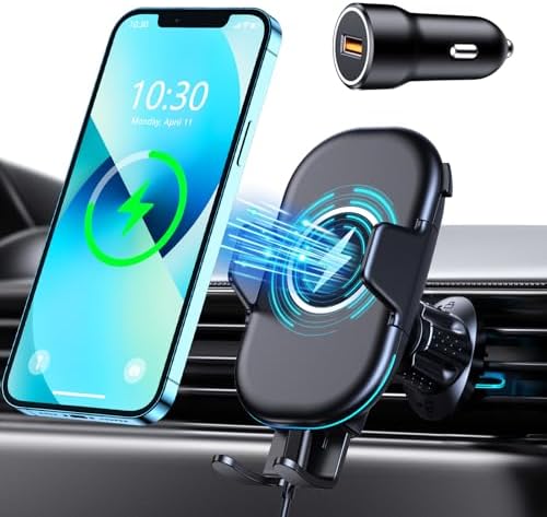 15W Qi Cargador Inalámbrico Para Auto, Soporte De Telefono Para