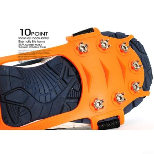 Crampones de 10 dientes antideslizantes para caminar seguro en nieve y hielo 6