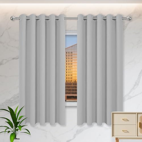 Rideaux salon moderne gris clair 160x255cm thermique isolant - 2