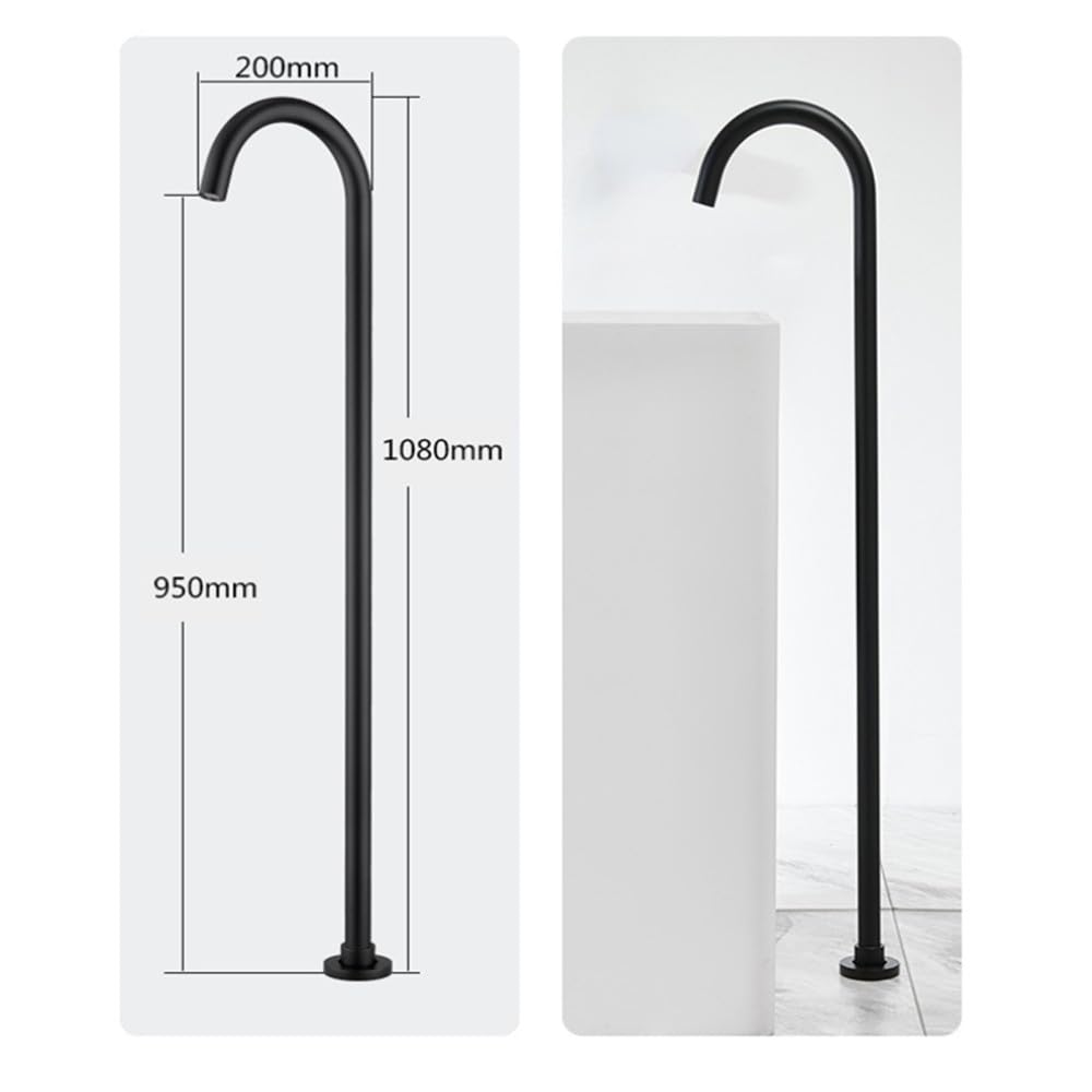 Bagno Vasca da Bagno Miscelatore Acqua Colonna Rubinetto lavabo da Terra Oro Spazzolato, Nero, Canna di Fucile, Oro Rosa, Rubinetto in Ottone Cromato, Oro Spazzolato