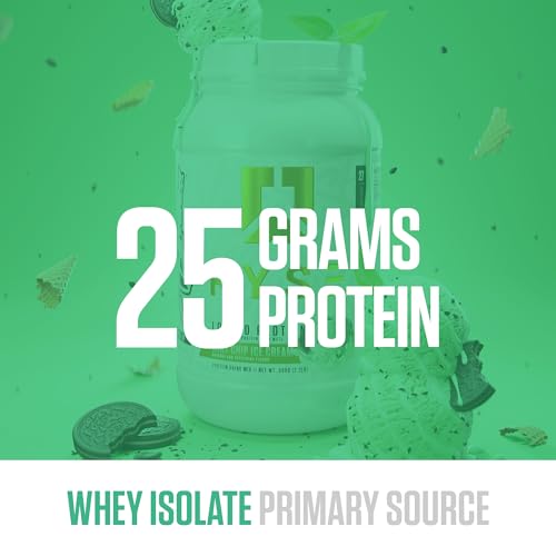 Image of RYSE Loaded Protein Powder - Mint Chip Ice Cream - 25g Whey Protein Isolate & Concentrate with Prebiotic Fiber & MCTs - Low Carb, Low Sugar, Digestive-Friendly - 27 Servings / 2 lb Tub