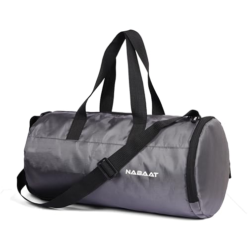 Image of NABAAT EliteFit Classic Gym Bag for Men & Women Sports Bag /Kit Bag with Separate Shoe Compartment (Grey, GMB-GR-8)