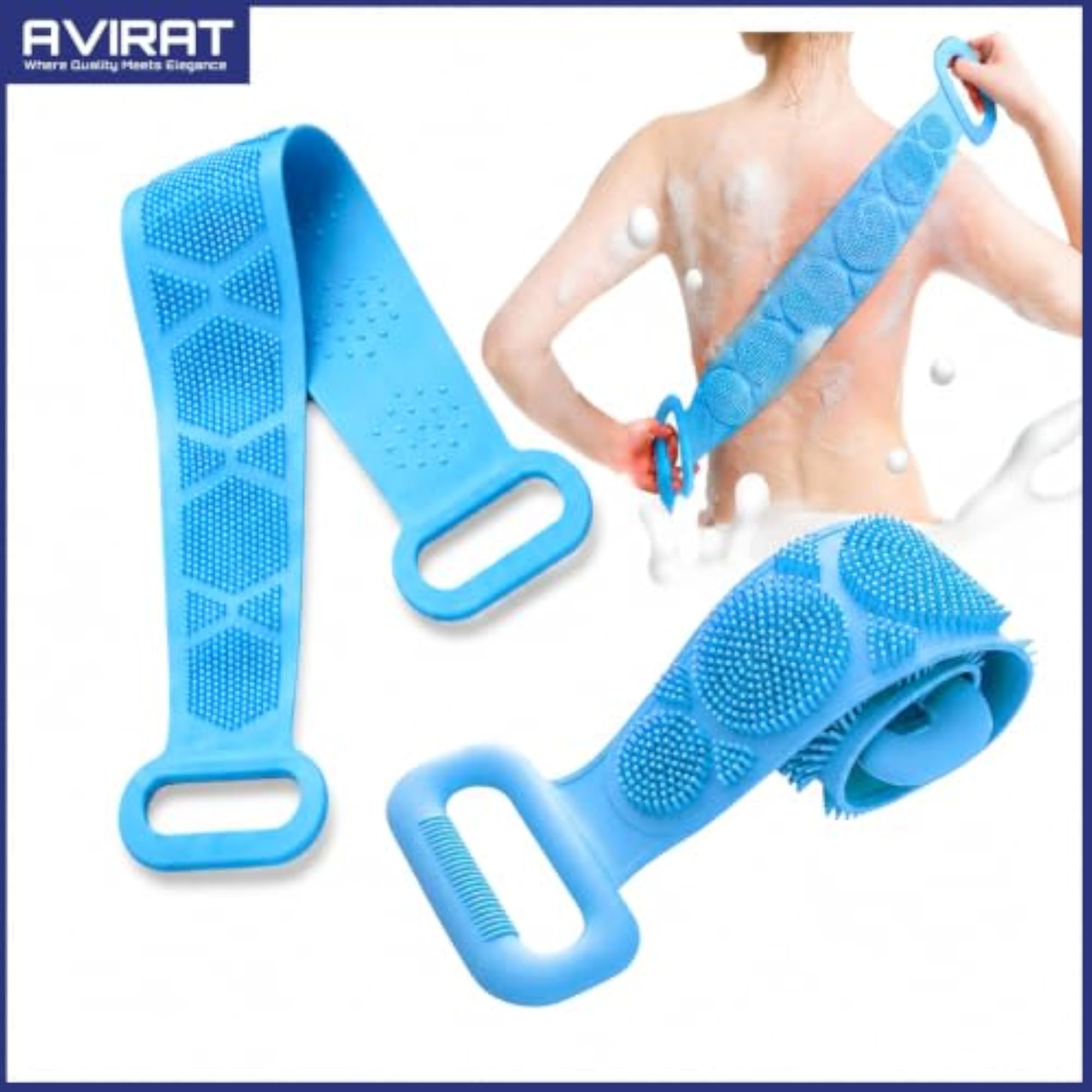 Silicone Back Scrubber for Bath, Double-Sided Body Exfoliating Brush