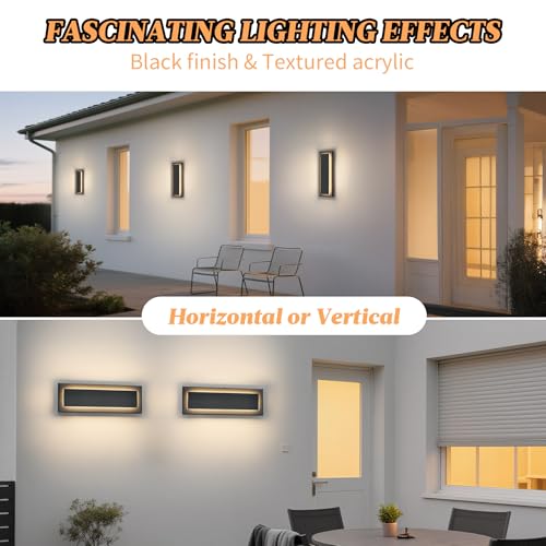 Outdoor Wall Sconce 15.7 Inch Modern Outdoor Lights Fixture, Porch Lights for House, Patio, Outdoor Wall Lighting, 3000K White