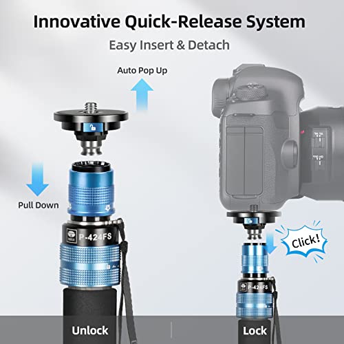 Sirui P-424Fs Carbon Fiber Camera Monopod Kit, 66.3" Heavy Duty Professional Video Monopod With Va-5 Fluid Video Head, Tripod Base, Flip Locks For Dslr Camera #TOP1