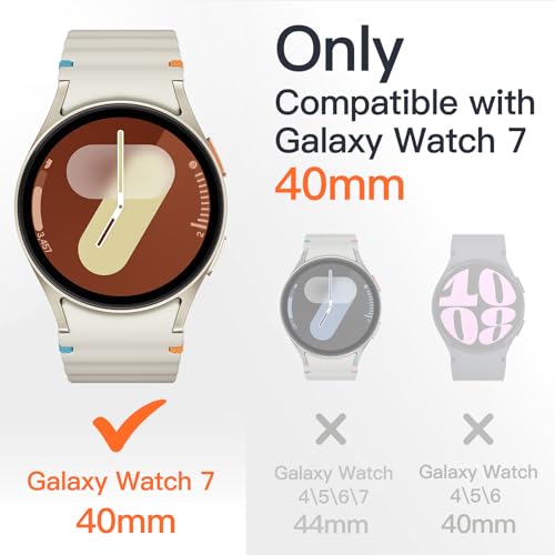 Image of JETech Cover Case with Screen Protector for Samsung Galaxy Watch 7 40mm, Overall Protective Cover, Built-in Tempered Glass Film High Sensitivity, 2 Pack (Cream)