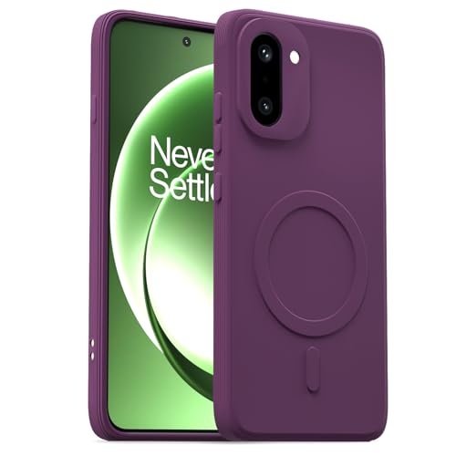 Image of Outlouders Back Cover for OnePlus 15R 5G Soft Matte Silicone Cover with Slim Fit | Mag-Safe Logo (Not Mag-Safe Compatible) | Shockproof | Camera Protection Bumper Case (Purple)