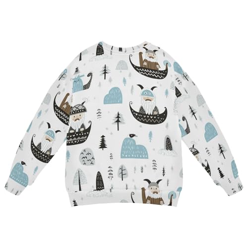 JUNZAN Little Vikings Trendy Scandinavian Kids Boys Hooded Sweatshirt Crewneck Boys Sweat Shirt Sports 4T2