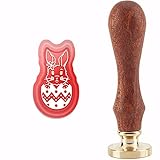 craspire Wachs-Siegel-Stempel Für Ostereier, Hase, Siegellack-Stempelkopf Mit Universellem Holzgriff Für Einladungen, Karten, Flaschen, Geschenk, Geschäft, Danke, Scrapbooking-Dekor
