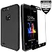 ZTE Blade Z MAX Case, ZTE Sequoia Case With [Full Edged Tempered Glass Screen Protector],IDEA LINE(TM) Heavy Duty Protection Hybrid Hard Shockproof Slim Fit Cover - Black