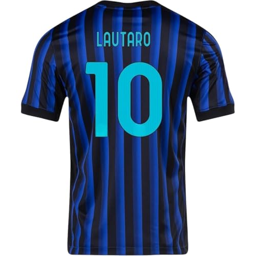 Lautaro Martinez 10 Inter 25/26 Soccer Jersey for Men Fan Version (US, Alpha, Large, Regular, Regular, Blue)