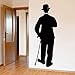 Adesivo4You Charlie Chaplin - Adhesivo mural moderno Home Art - Adhesivo decorativo para la pared del salón, el dormitorio - Adhesivo extraíble de vinilo negro