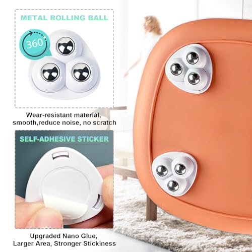 Image of Self Adhesive Appliance Sliders 8 Pack Kitchen & Furniture Rollers | Move Small Appliances Easily 360 Glide No Tools Peel Stick 12lbs Per Wheel