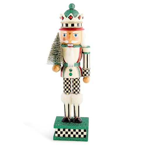 MACKENZIE-CHILDS Decorative Nutcracker Figurine, Wooden Nutcracker Christmas Home Decor, Sisal