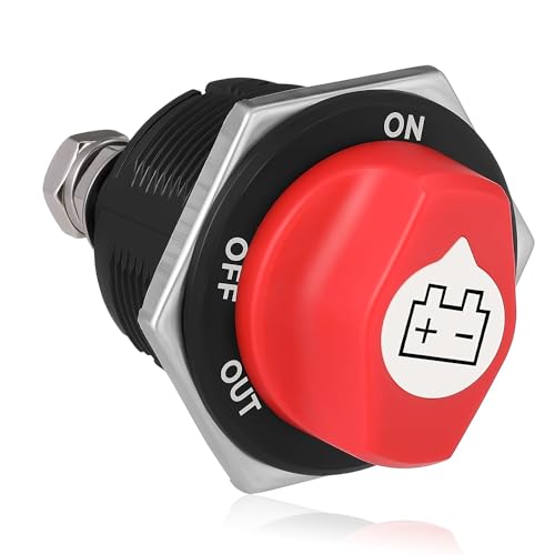 GEAREVER Batterieschalter Auto Batterie Trennschalter 200A Hauptschalter Stromschalter Akku Trennen Master für Auto LKW Boot Jacht Wohnwagen Motorrad KFZ