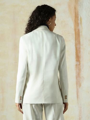 Image of High Star Women Solid Longline Length Oversized Notch Lapel Collar Full Sleeve Blazer