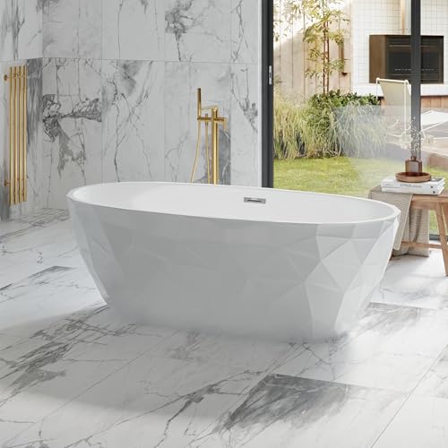 Image of GarveeLife 67 Inch Freestanding Bathtubs, Soaking Tub, Modern Free Standing Bathtub with Integrated Overflow, Deep Ergonomic Design for Spa-Like Relaxation, Acrylic