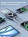 podoru for Magsafe Battery Pack, 10000mAh Magnetic Power Bank Built-in Double USB C Cables 20W PD Fast Charging LED Display Wireless Portable Charger for iPhone 17/16/15/14/13/12 Series-Navy Blue