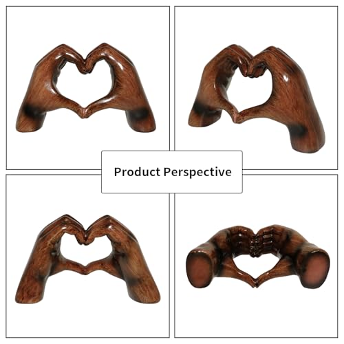 Toparad Heart Hands Sculpture Aesthetic Decor, Love Hands Heart Statue Decoration for Living Room Table Office Bedroom Bookshelf, Unique Birthday Idea for Girls Sisters Girlfriend Mom Teacher