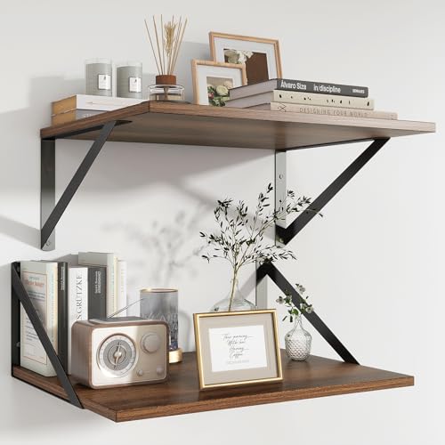 Étagère Suspendue En Noyer, Étagères De 40 cm Pour Mur, Étagères De 30 cm De Profondeur, Bibliothèque En Aggloméré, Étagère Pour Salon, Cuisine,...