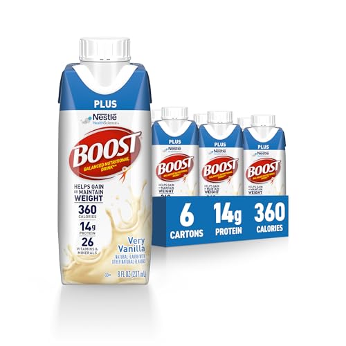 Image of BOOST Plus Ready to Drink Balanced Nutritional Drink, Very Vanilla, 8 FL OZ (Pack of 6)