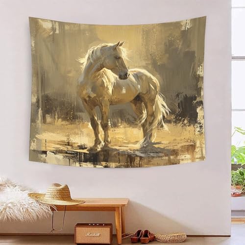 Tapisserie murale cheval 3D pour créer une ambiance nature dans la chambre