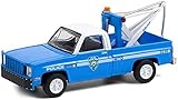 1987 Sierra K2500 Tow Truck with Drop in Tow Hook Blue with White Top New York City Police Dept (NYPD) Hobby Exclusive 1/64 Diecast Model Car by Greenlight 30236
