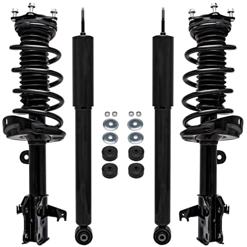 Image of Detroit Axle - Struts Shocks for Acura 2007-2012 RDX 2 Front Struts with Coil Spring 2 Rear Shock Absorbers 2008 2009 2010 2011 Replacement Suspension Kit