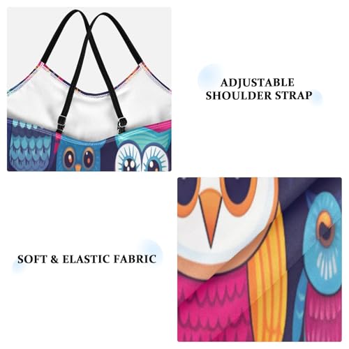 Colorful Owl Girls One-Piece Swimsuit Beach Bathing Suit3