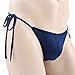 WenMei String Bikini Thong Briefs Milk Silk Side Tie Men's Underwear(Dark Blue)