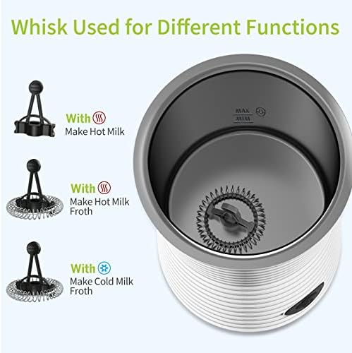 Automatic Milk Frother and Warmer, morpilot Electric Milk Foamer with Silent Operation, 4 Modes, Heats Milk | Froths Warm & Cold Foam for Coffee, Hot Chocolate, Cappuccino, Latte (400W, 240ML)-White