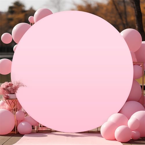 FANSU Redondo Cubierta de Telón de Fondo de Arco, Cubierta de Fondo de Arco Elástico Arco de Pared Decoración de Fiesta para Cumpleaños, Banquete Boda, Propuesta Escena (1m /3.3ft,Rosa)