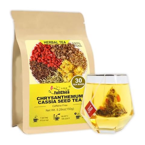 FullChea - Chrysanthemum Cassia Seed Tea, 30 Teabags, 5g/bag - Burdock Root, Goji Berries, Osmanthus, Honeysuckle Combination Herbal Tea Cover