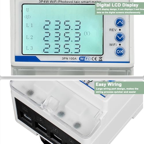 Interrupteur de réception triphasé WiFi avec écran LCD photovoltaïque