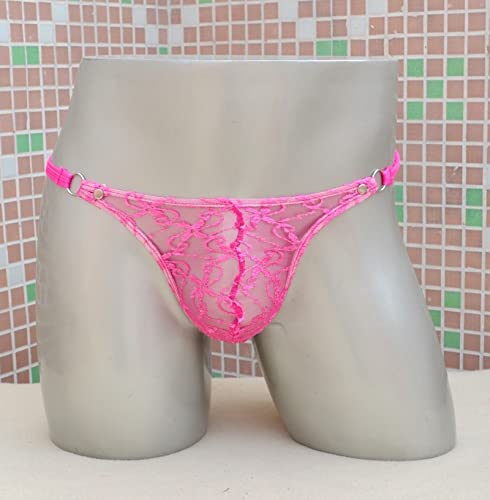 Men's Sexy Underwear Transparent Mesh Dark Grain Low Waist Sexy Thong T Pants2