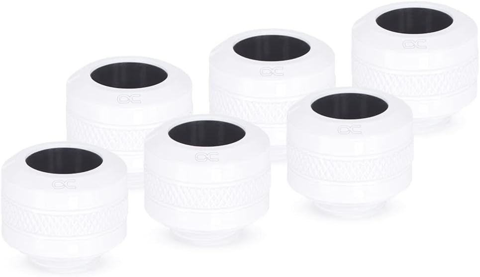 Alphacool Eiszapfen PRO HardTube G1/4" Fitting, 13mm OD, White, 6-Pack