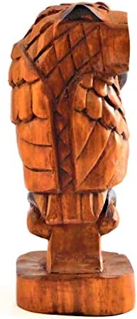 Brave Wings Hand Carved Wooden Owl ~ Majestic Owl ~ OOAK Sculpture Figurine Statue Unique Table Decoration Home Decor Gift for Christmas and Birthdays ~ 4766