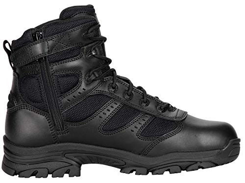 Thorogood Deuce 6” Waterproof Side-Zip Black Tactical Boots for Men and Women with Composite Safety Toe, Full-Grain Leather, and Slip-Resistant Outsole; BBP & EH Rated3