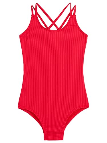 Image of Kanu Surf Girls' Reese UPF 50 Beach Sport Criss-Cross One Piece Swimsuit
