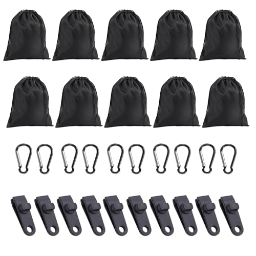 Set completo per un uso immediato: la confezione include 10 tasche vuote, 10 robusti moschettoni e 10 pratiche clip (i sacchi di sabbia sono vuoti e devono essere riempiti).